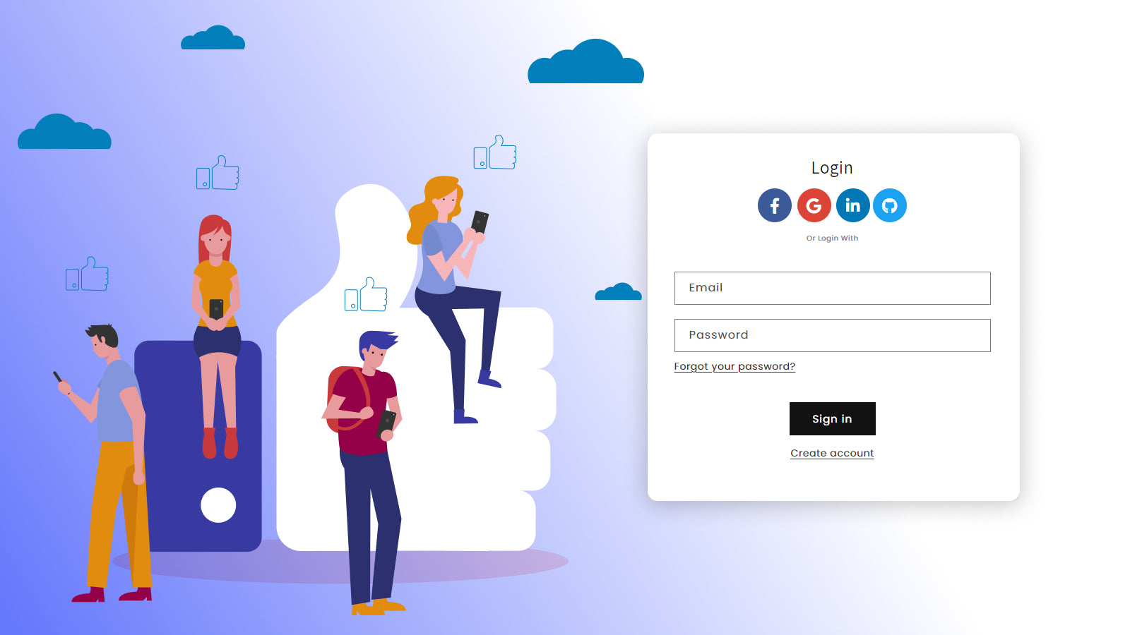 Top Social Login Screenshot