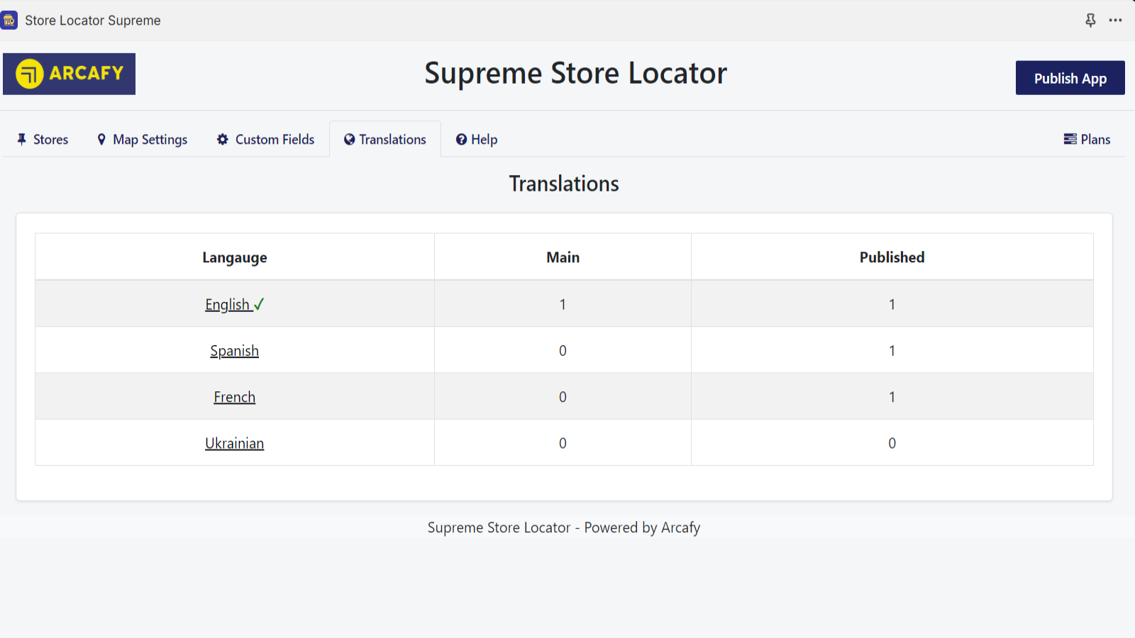 Supreme Store Locator Screenshot