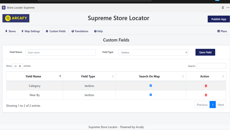 Supreme Store Locator Screenshot