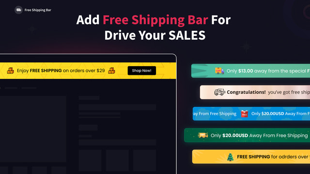 Shipping bar and Announcement bar, Sales motivation