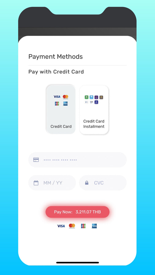 Select the method to pay via mobile