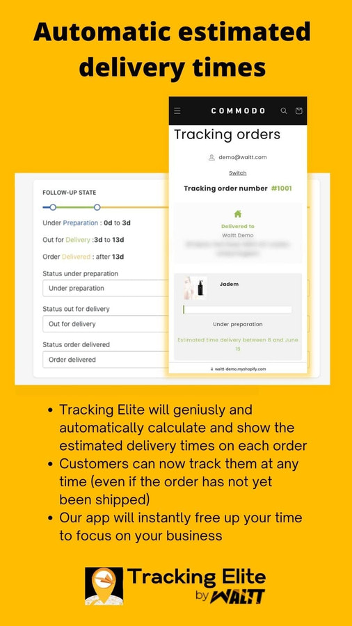 Show estimated delivery times (even before orders are shipped)