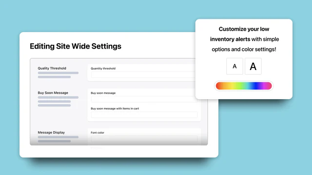 Configurações fáceis de usar para escolher sua própria mensagem, cor, & mais