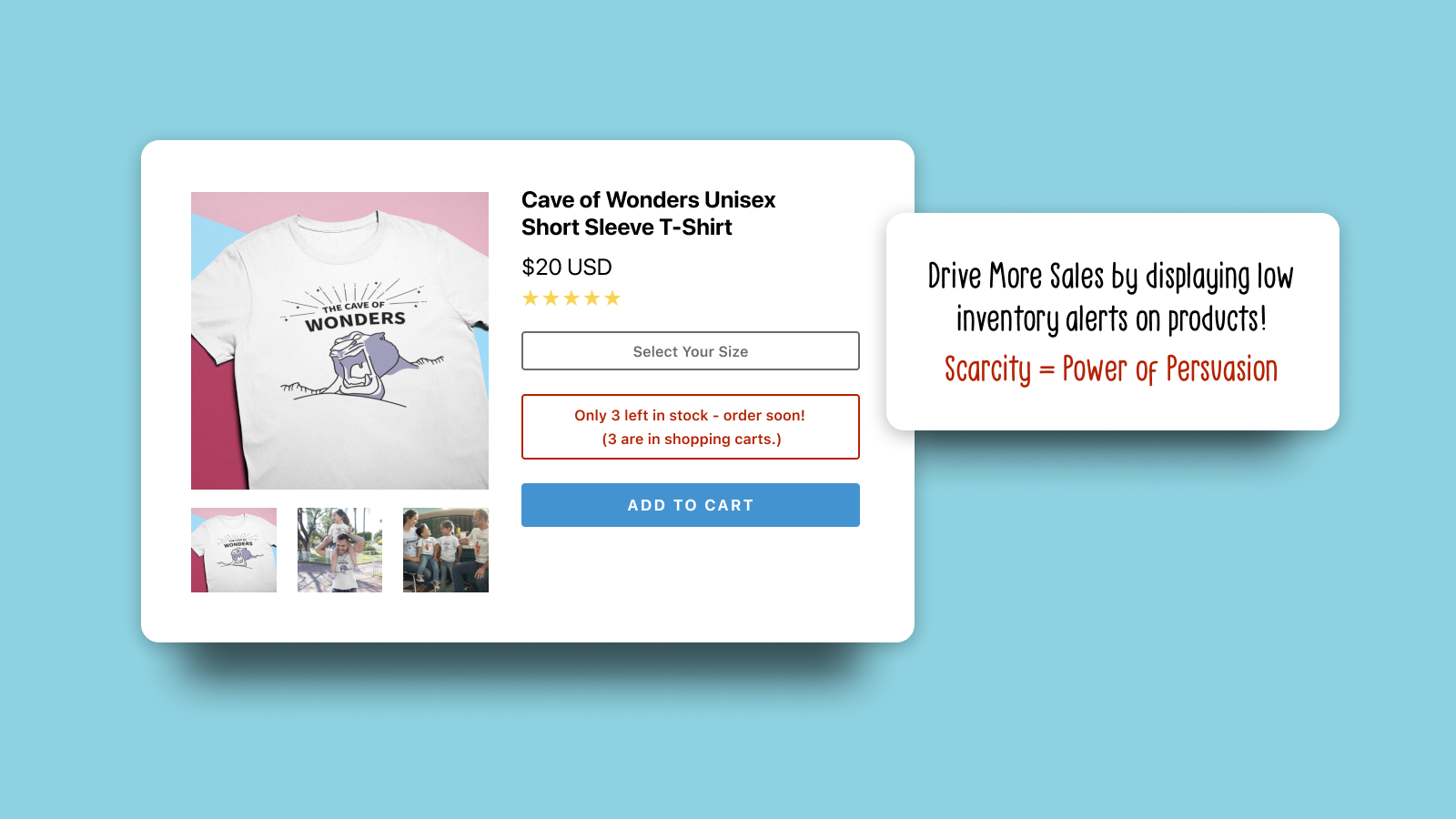 Drive More Sales by displaying low inventory alerts on products!