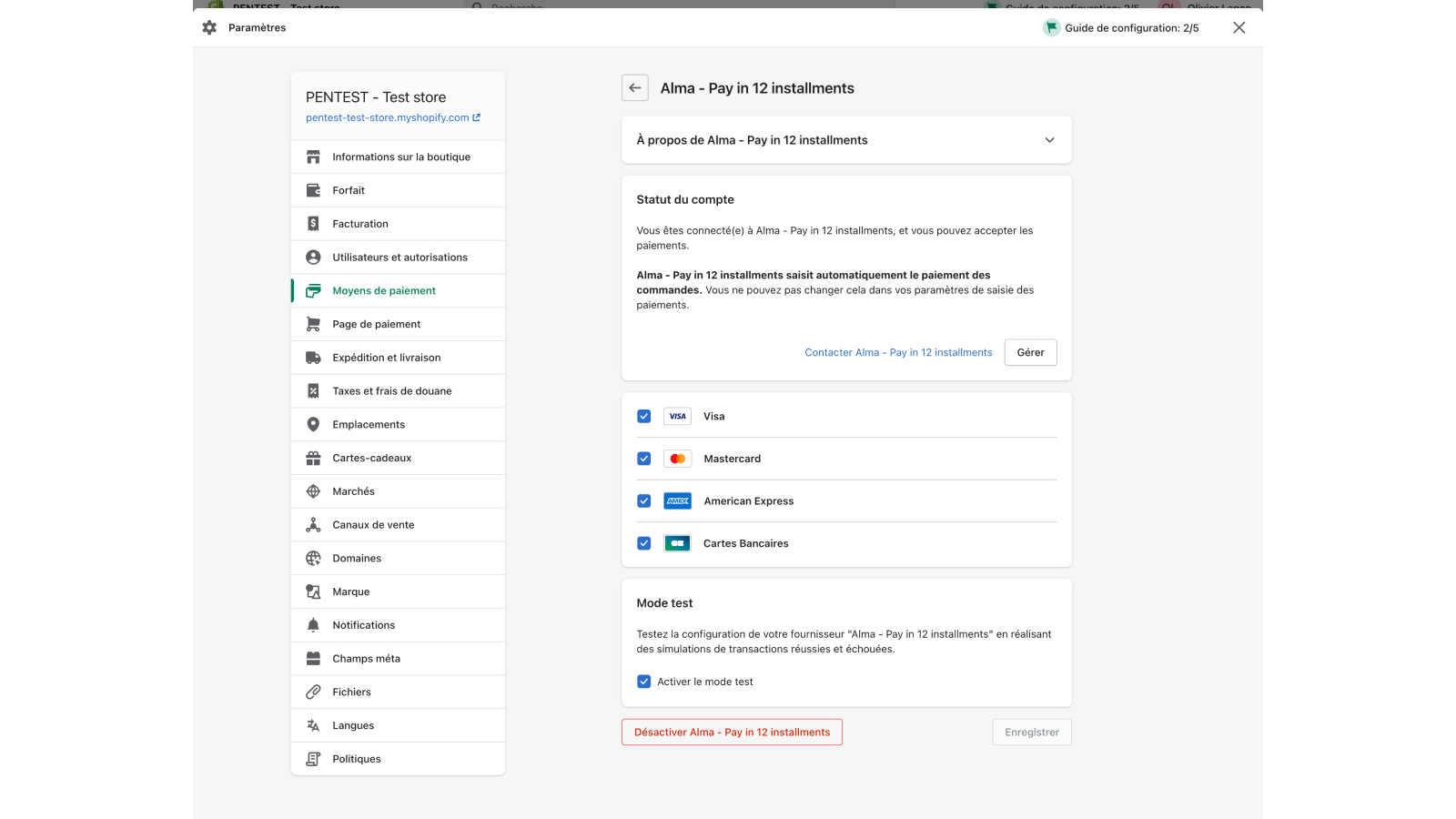 Configuration d'Alma dans le Backoffice