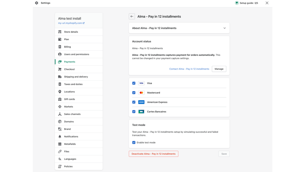 Alma configuratie in backoffice