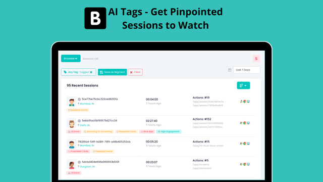 AI Tags on Session Recordings - Get Pinpointed Sessions to Watch