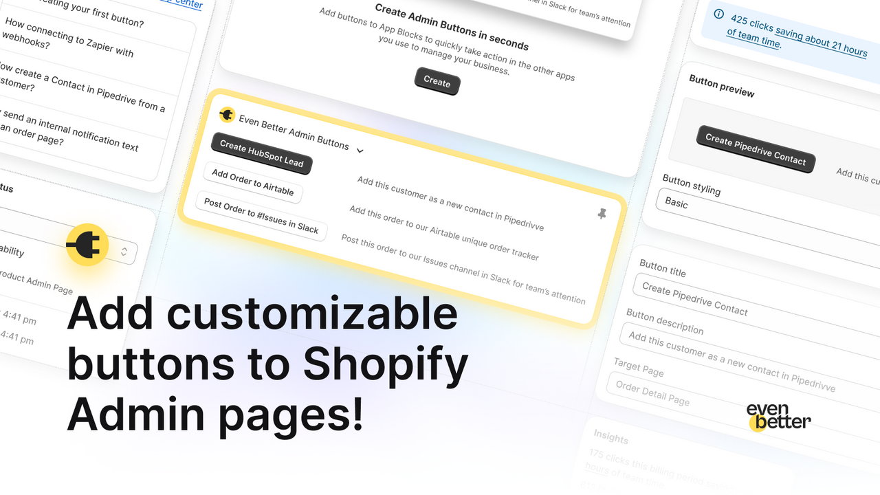 Voeg aanpasbare knoppen toe aan Shopify beheerpagina's