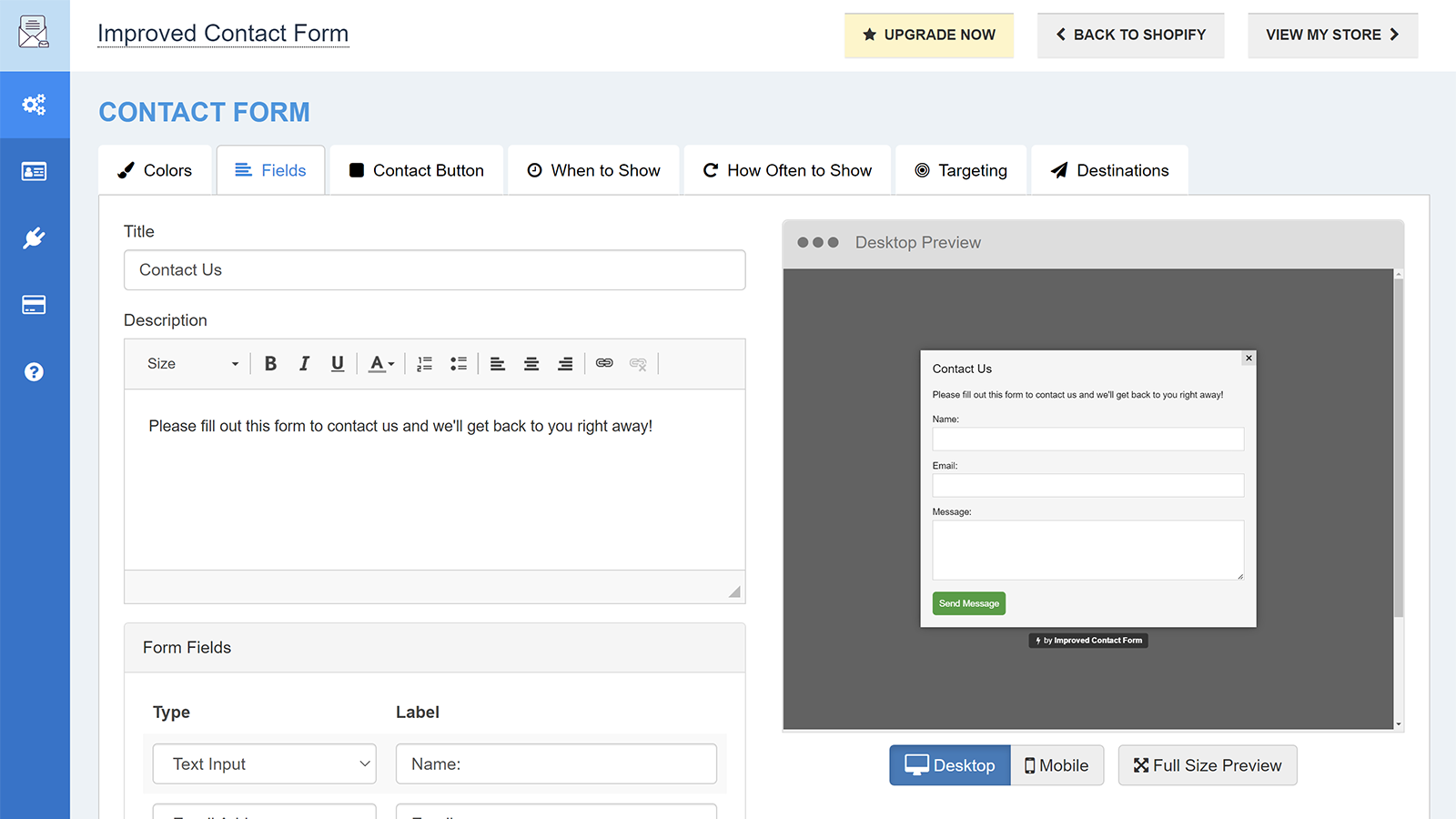 Improved Contact Form Screenshot