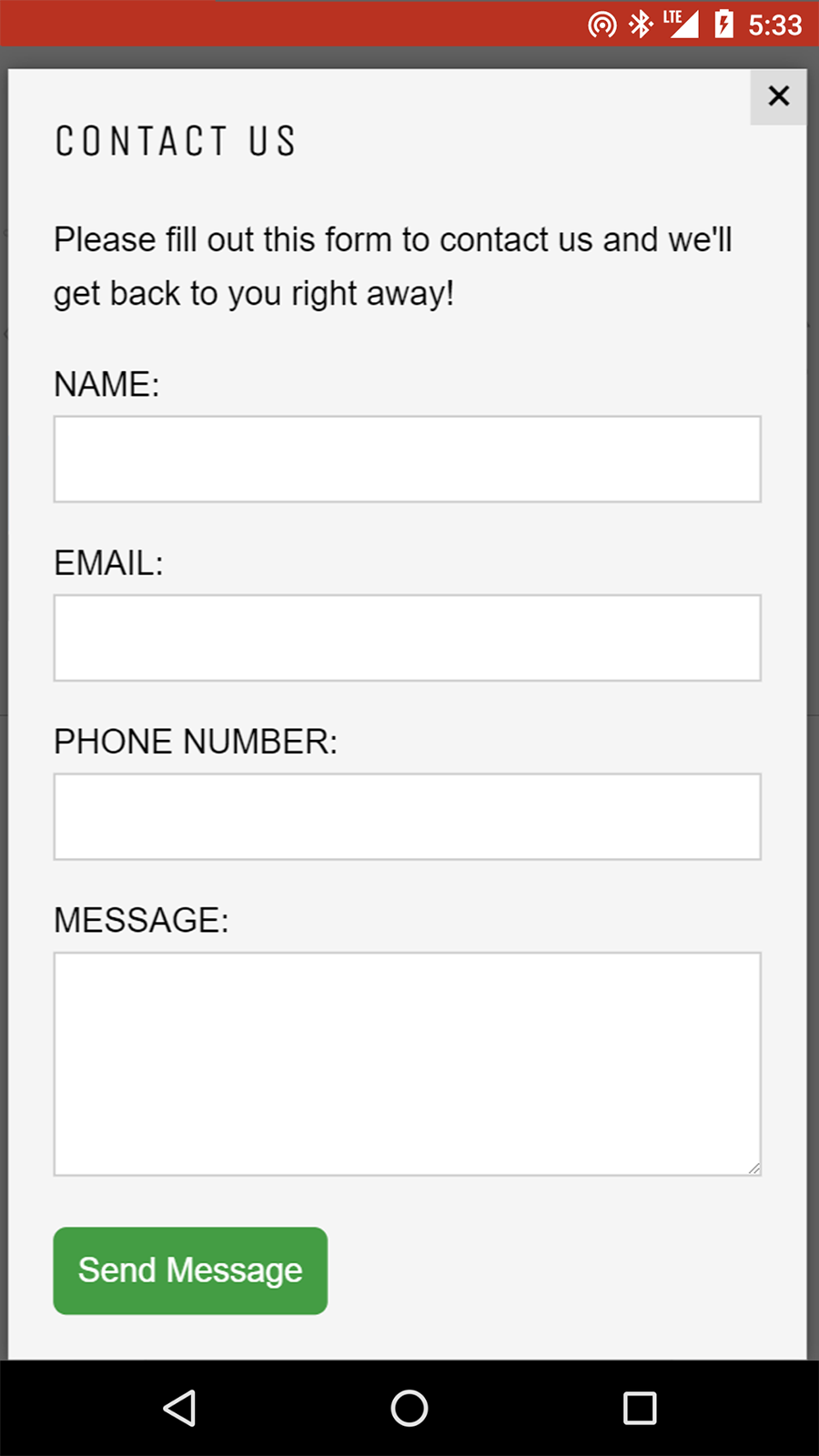 Improved Contact Form Screenshot