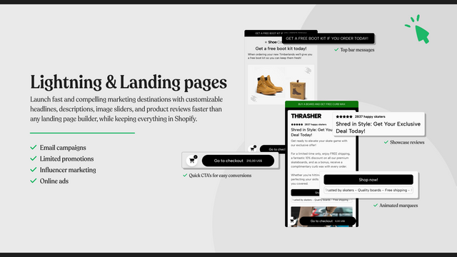 Lightning and landing pages links