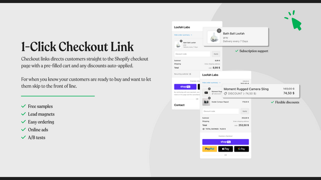 1-click checkout links 