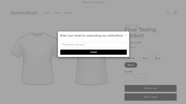 Popup d'abonnement par e-mail