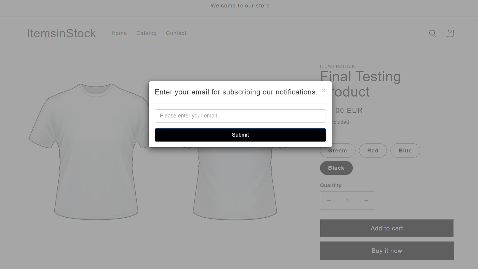 Popup d'abonnement par e-mail