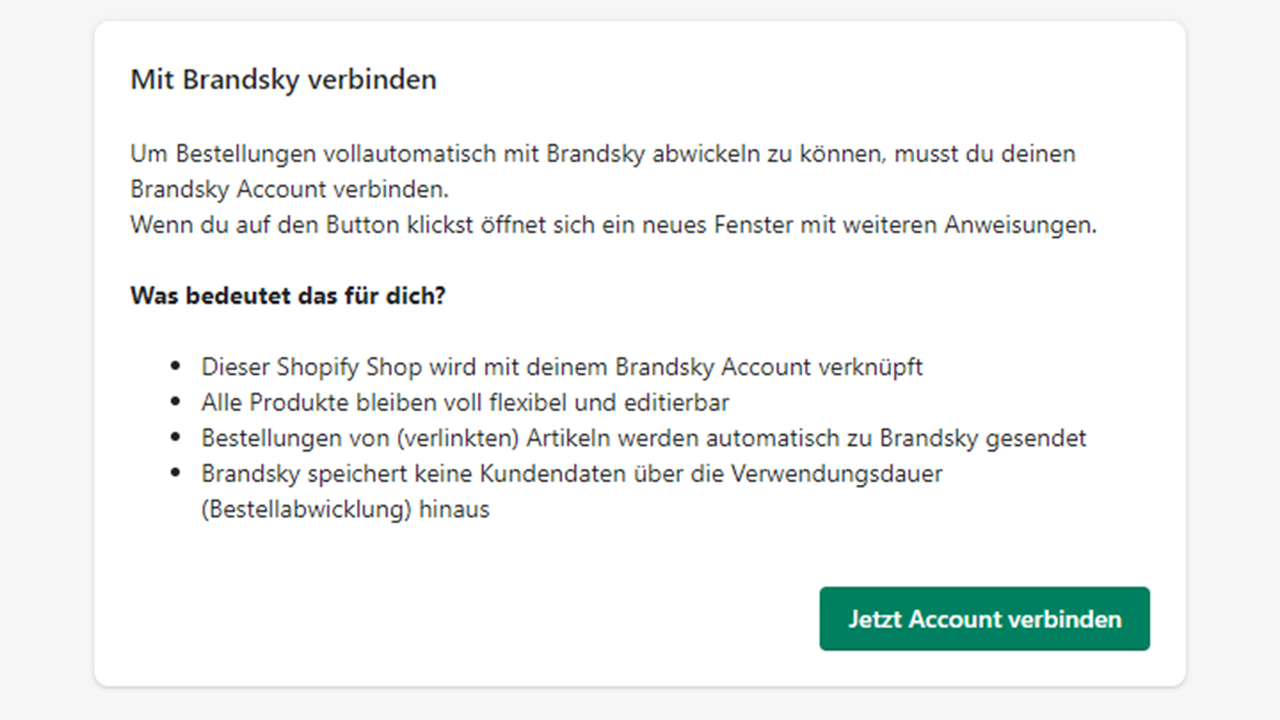 Verknüpfe deinen Brandsky Account einfach über die App