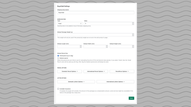 Flexible settings page to suit your store needs.
