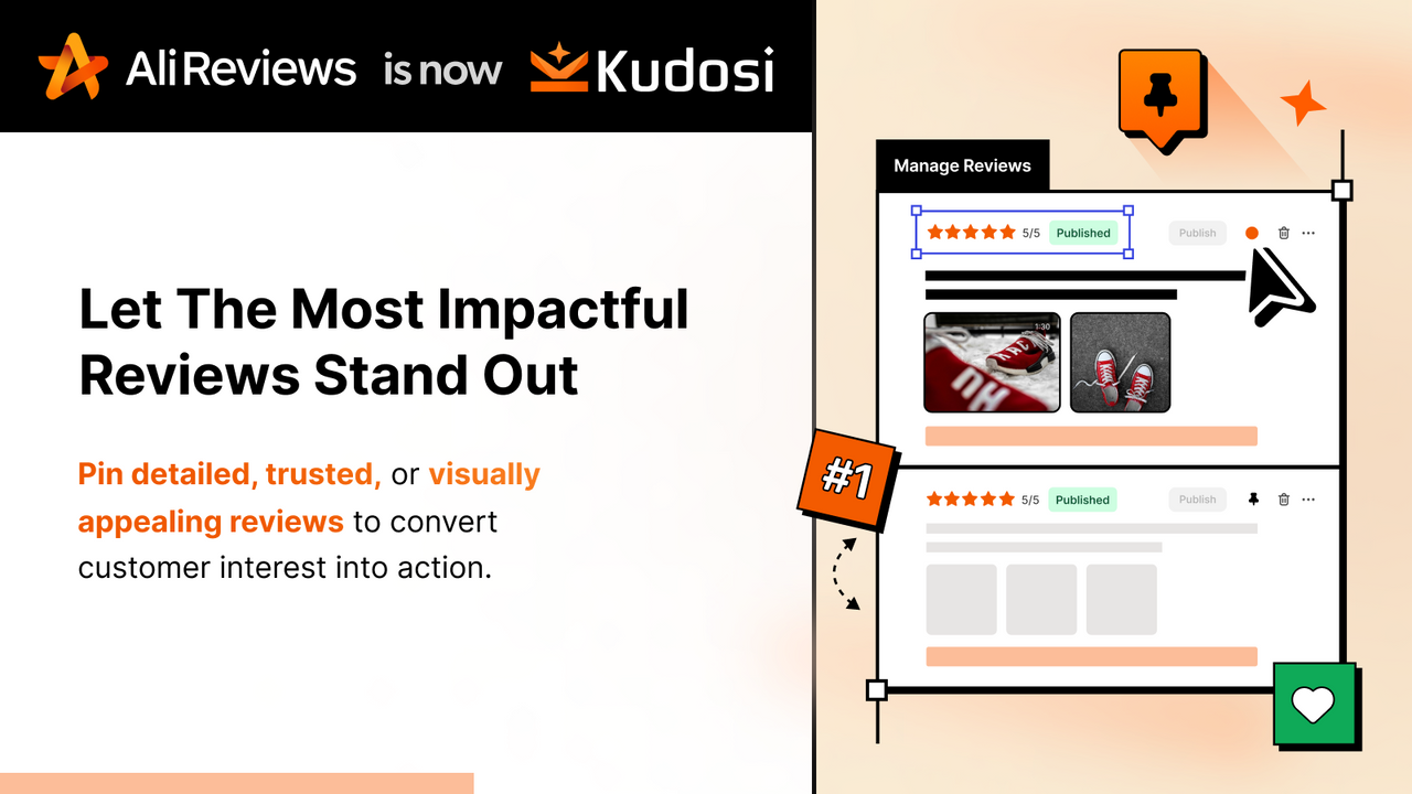 Pin the most impactful product reviews on top with Ali Reviews