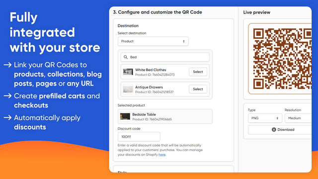 与您的Shopify商店集成的二维码