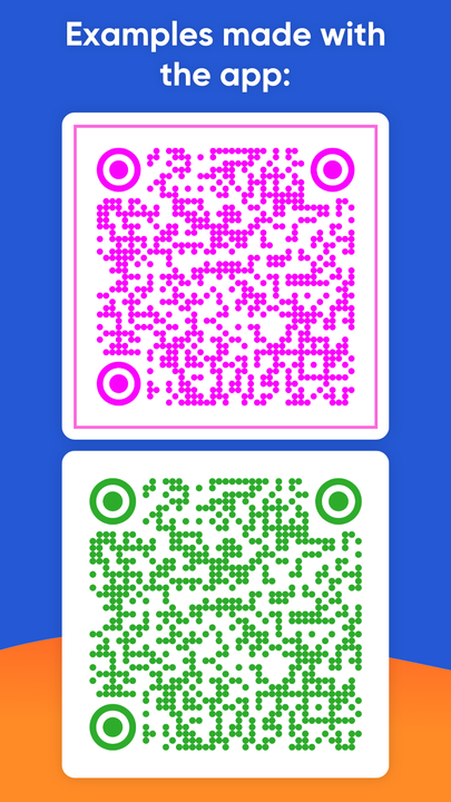 Examples of QR Codes made with the app