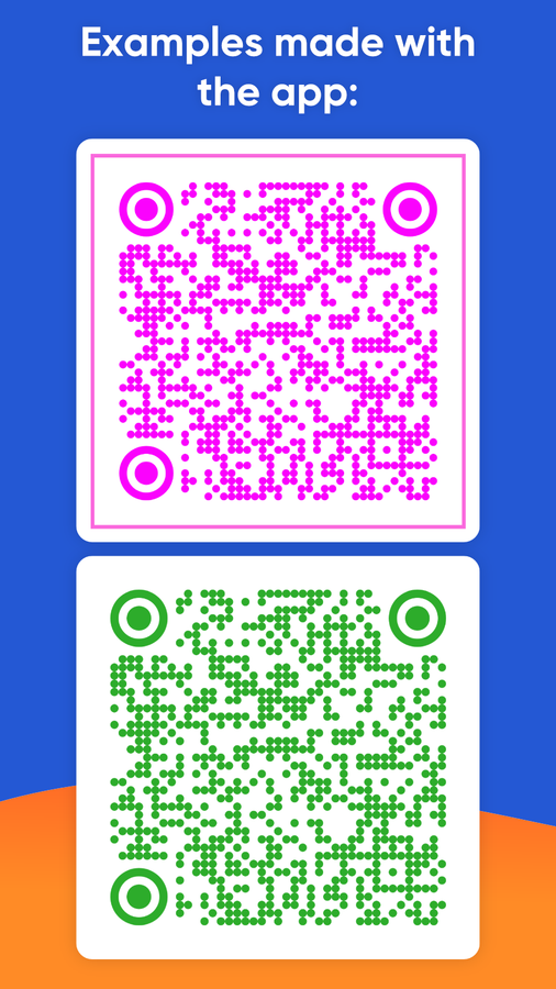 Voorbeelden van QR-codes gemaakt met de app