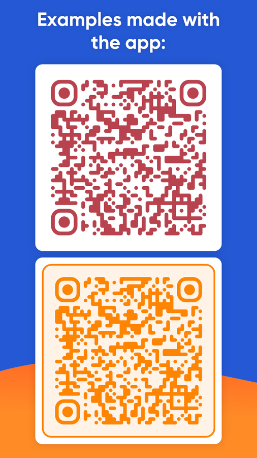 Examples of QR Codes made with the app