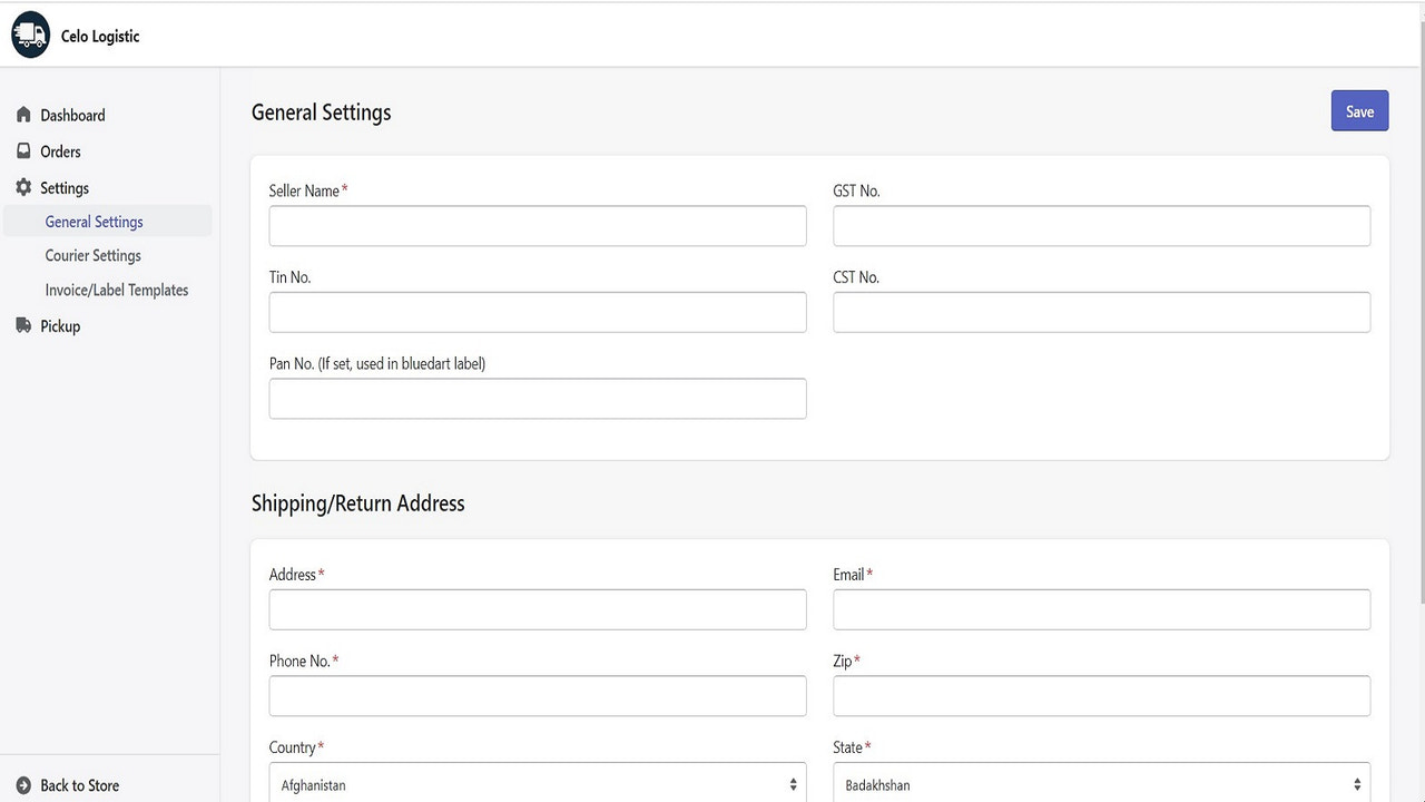 general settings