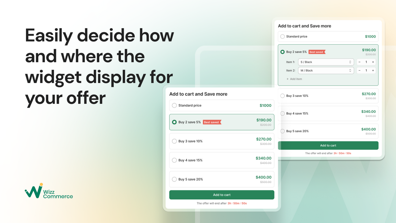 SnapBundle let you configure the offer table widget