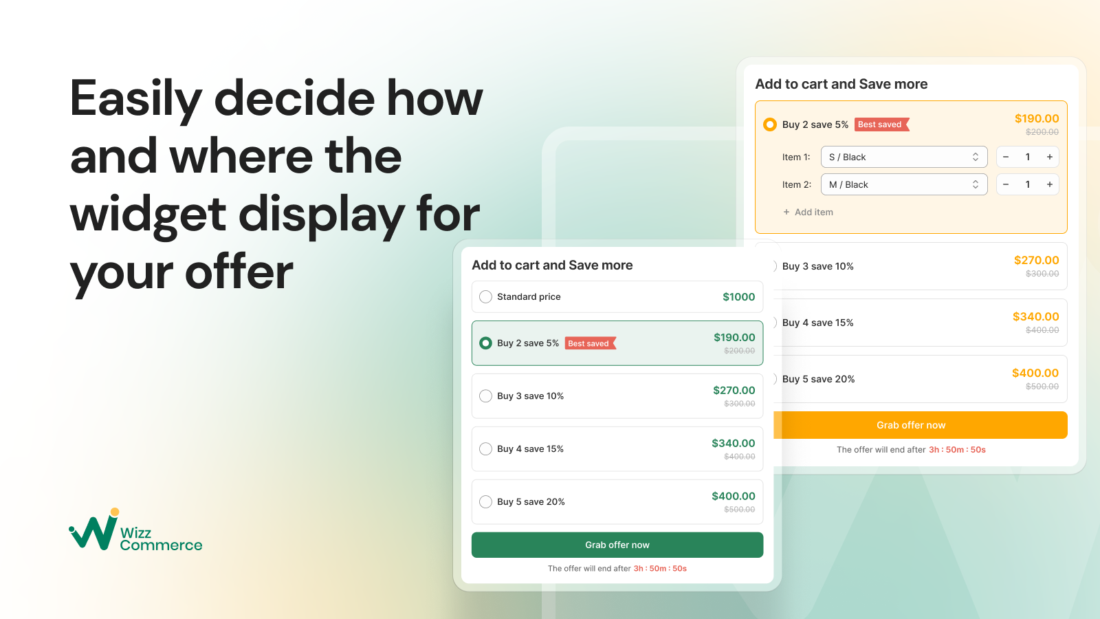 SnapBundle let you configure the offer table widget