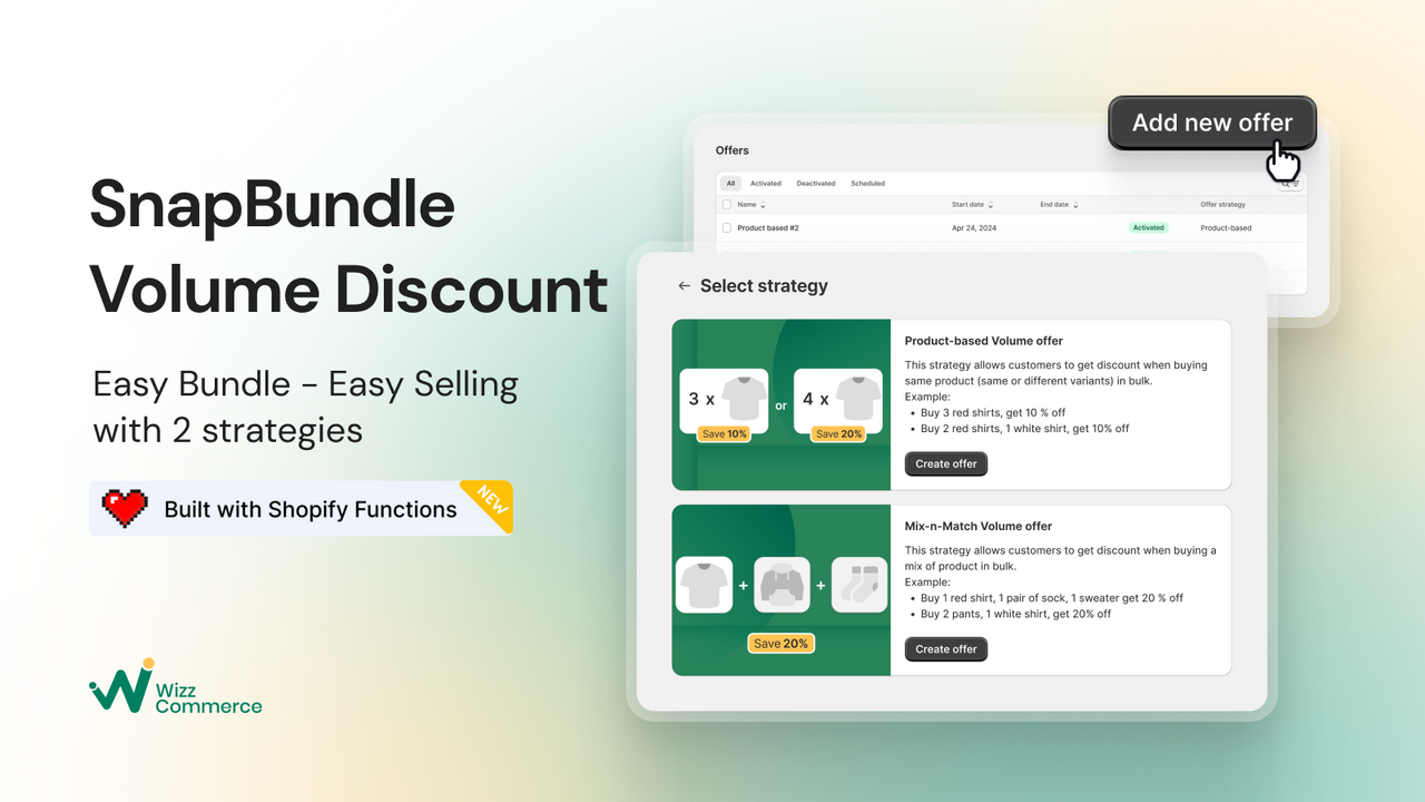 SnapBundle te ayuda a configurar paquetes de productos con 2 estrategias