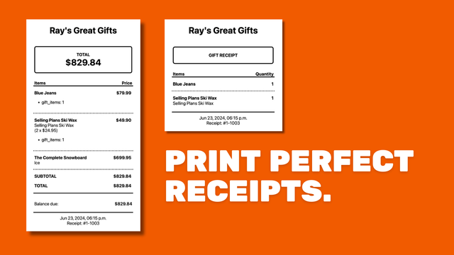 Sales and gift receipts comparison