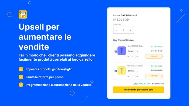 Promuova i prodotti con il Cross sell