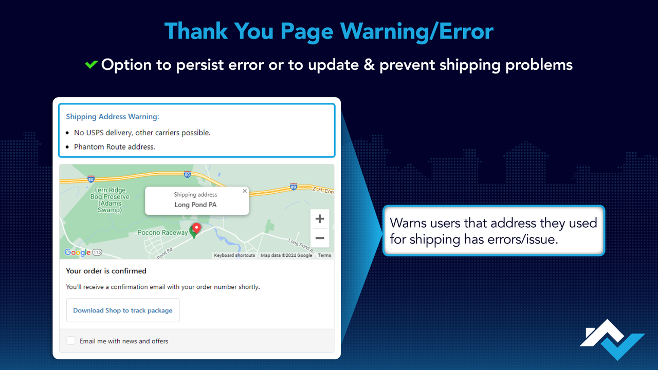 Thank You Page Warning Example