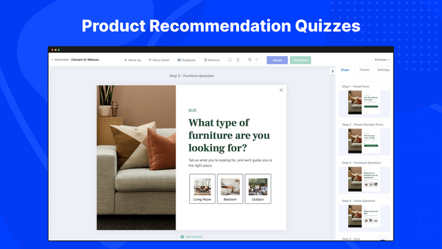 Quizzes de Recommandation de Produits