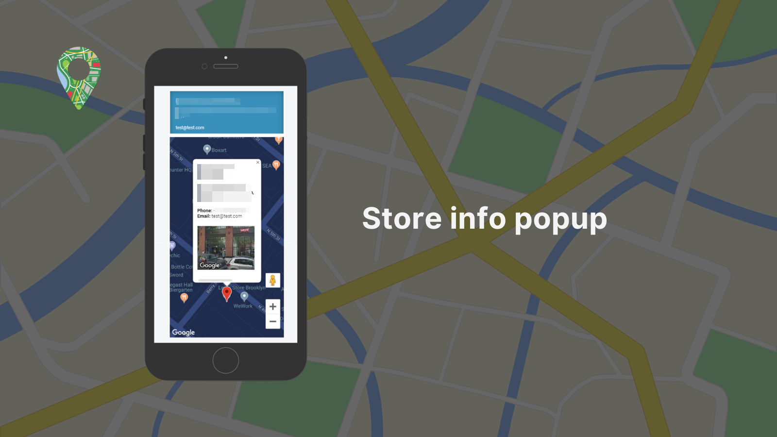 Popups d'information sur le magasin (fonctionne aussi sur mobile)