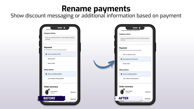 Renommer les paiements en fonction des conditions (exemple mobile)