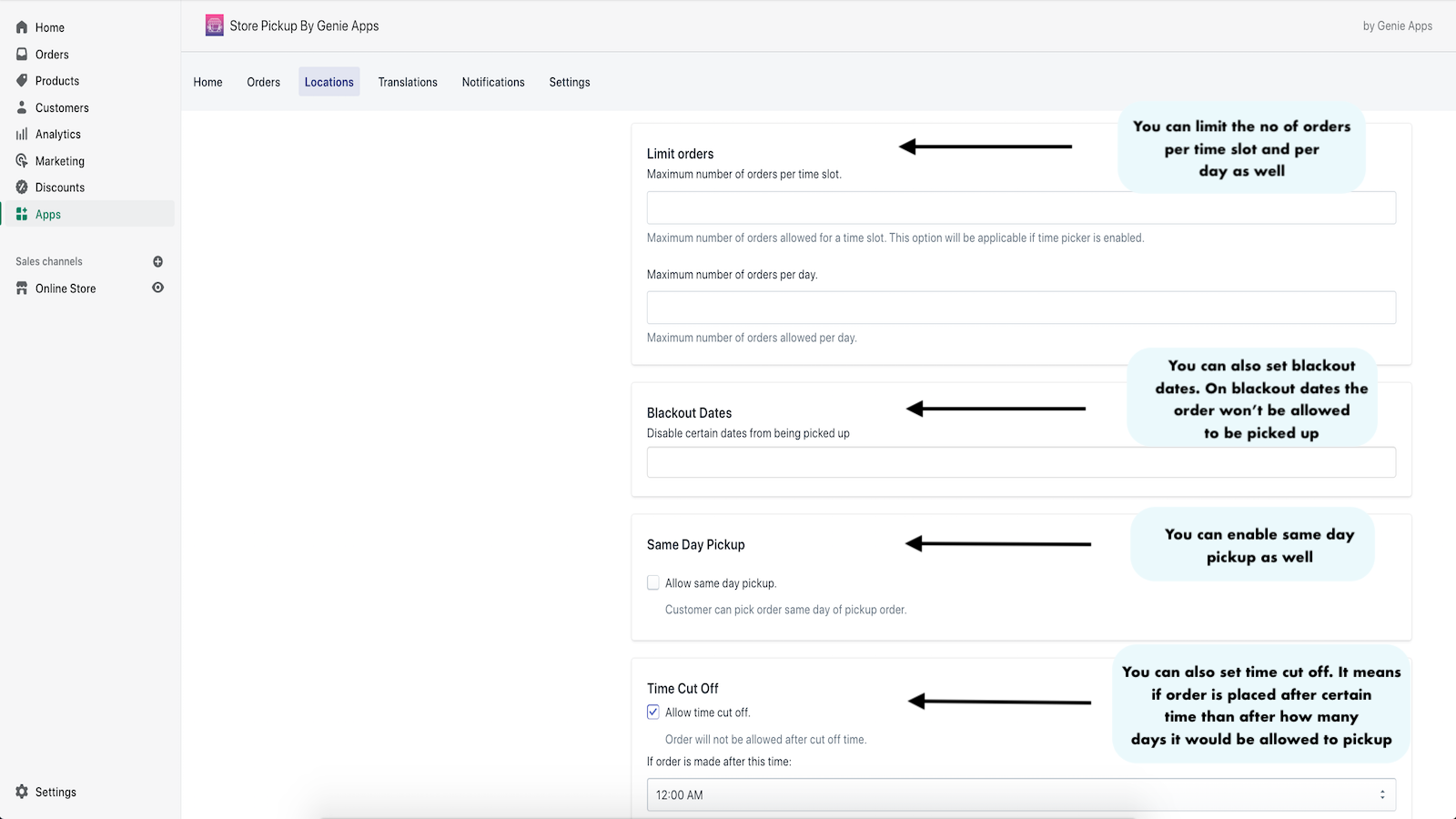 Configuración de ubicación