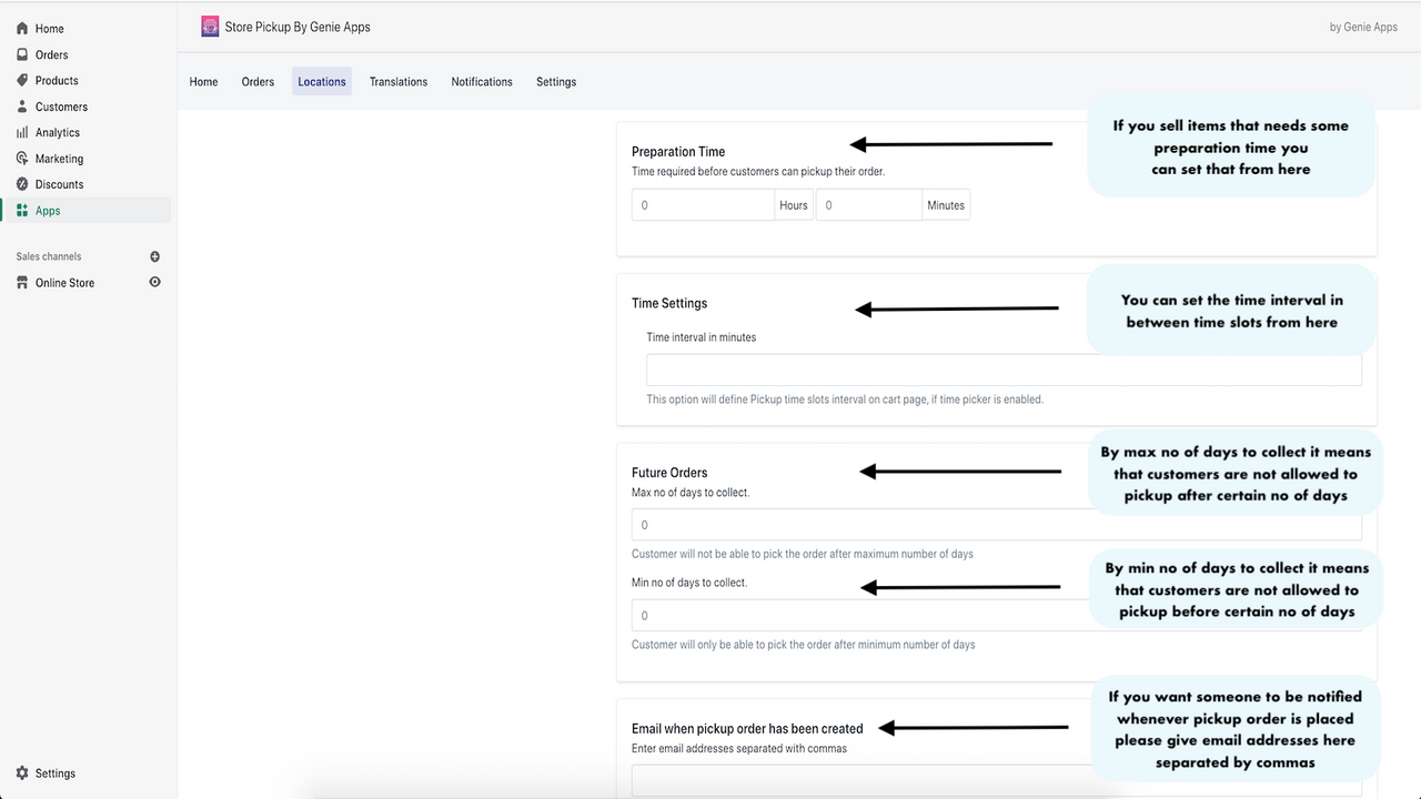 Configuración de ubicación