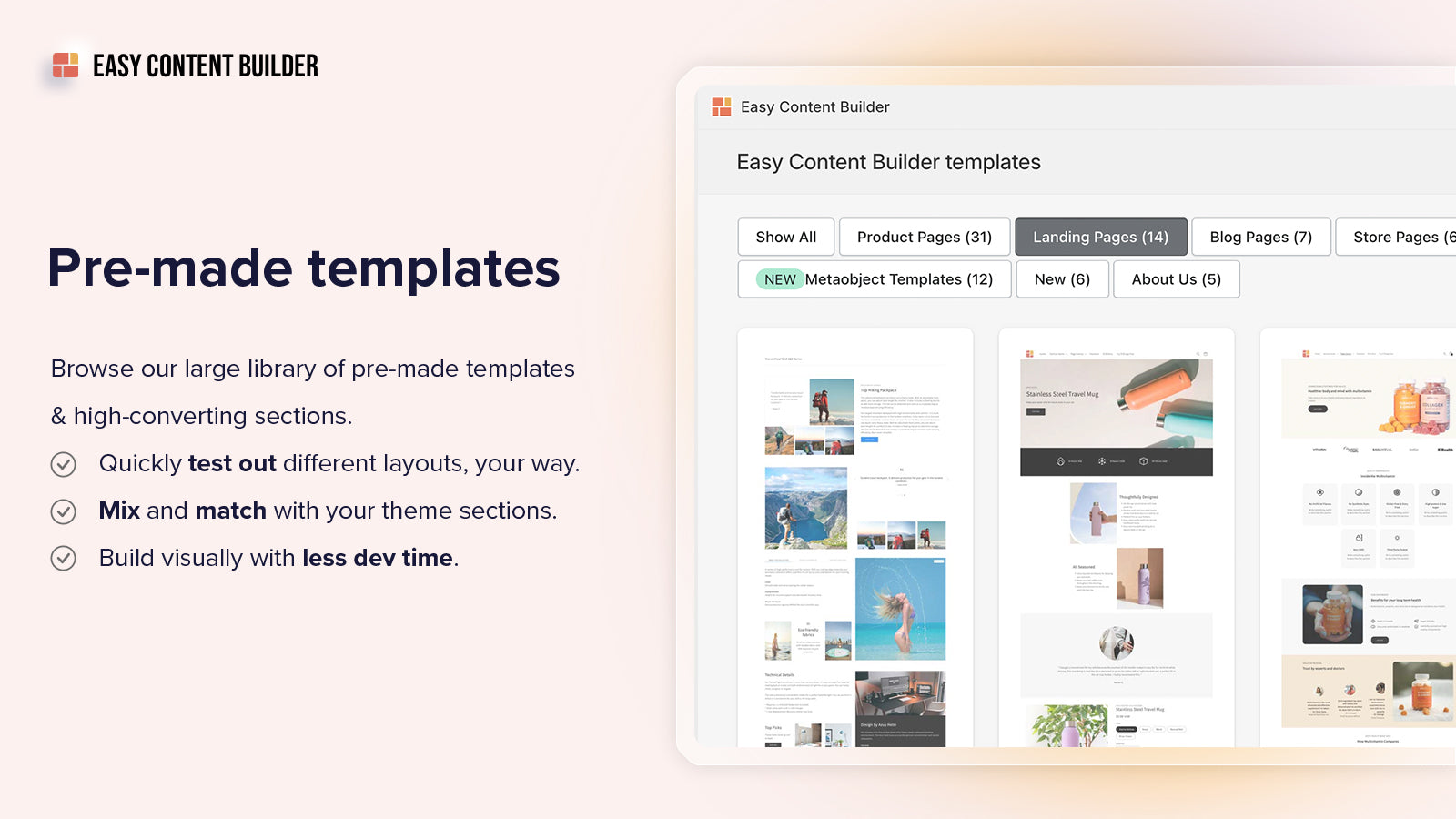 Posstack Easy Content Builder Screenshot