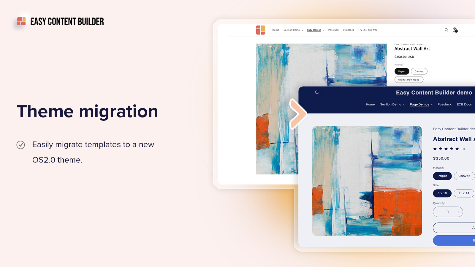 Theme migration - migrate templates by ECB to a new OS 2.0 theme