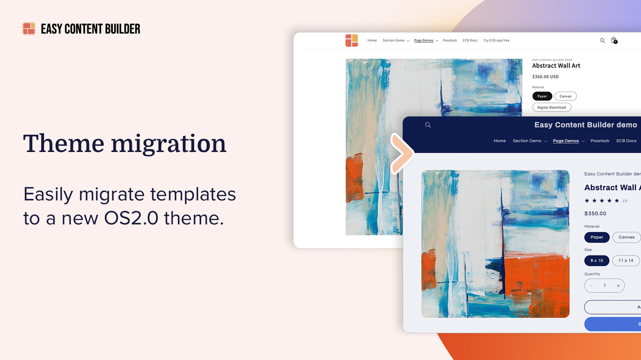 Theme migration - migrate templates by ECB to a new OS 2.0 theme