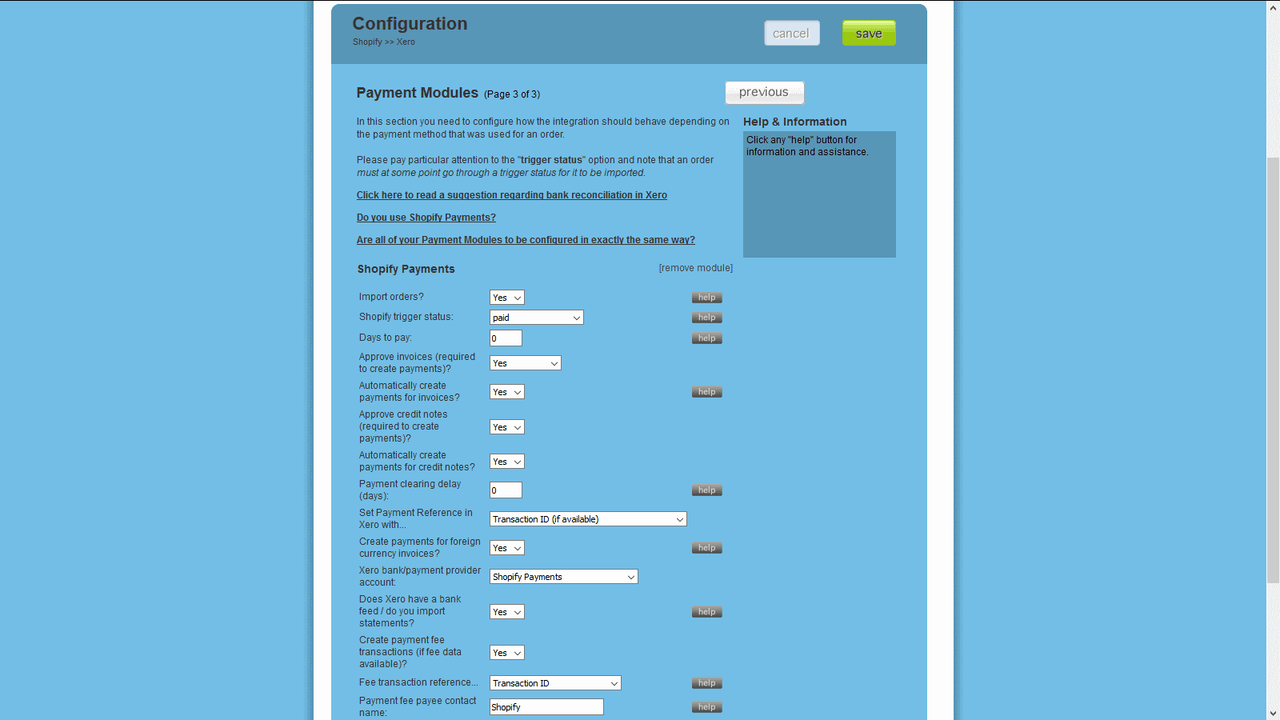 Configuration de la méthode de paiement