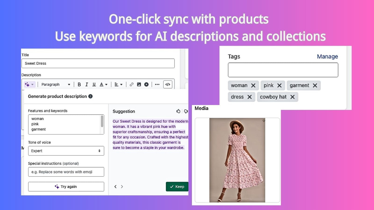 Edit and modify your tags as you wish, one-click sync 