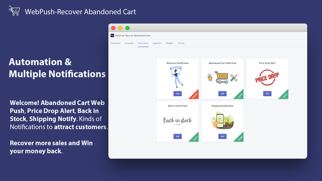 Flera notiser_WebPush-Recover Abandoned Cart