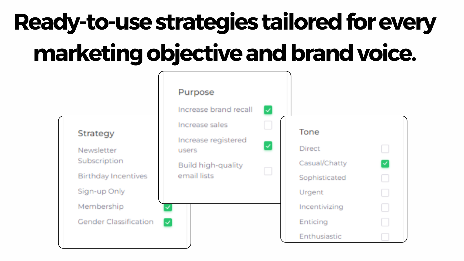 Stratégies de marketing prêtes à l'emploi