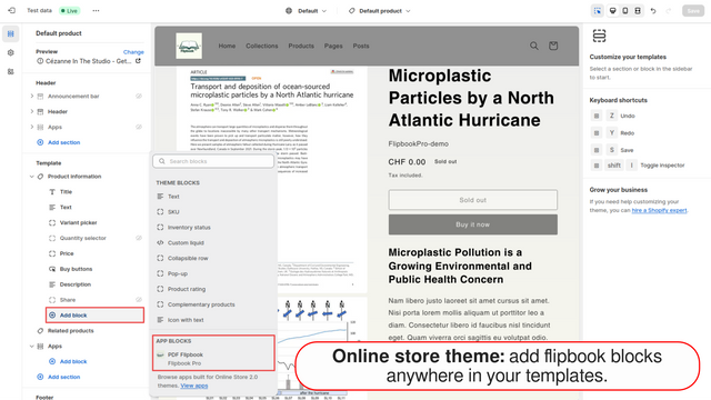 Store theme template: add flipbook blocks anywhere