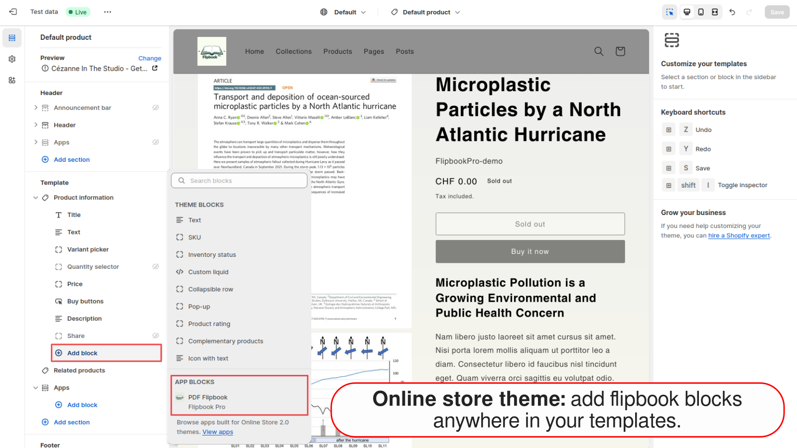 Store theme template: add flipbook blocks anywhere