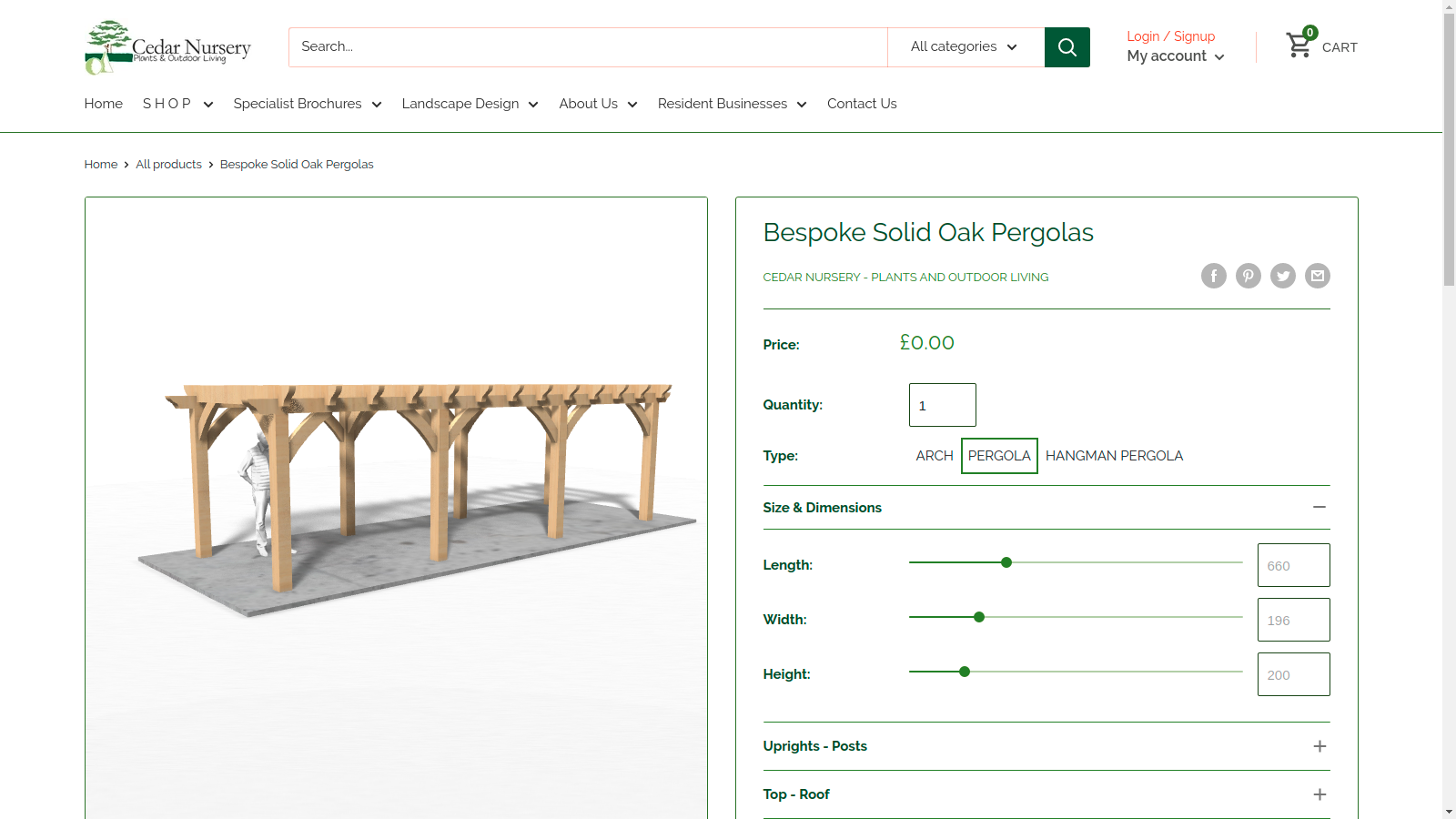 Modelo de pérgola no tema Warehouse.