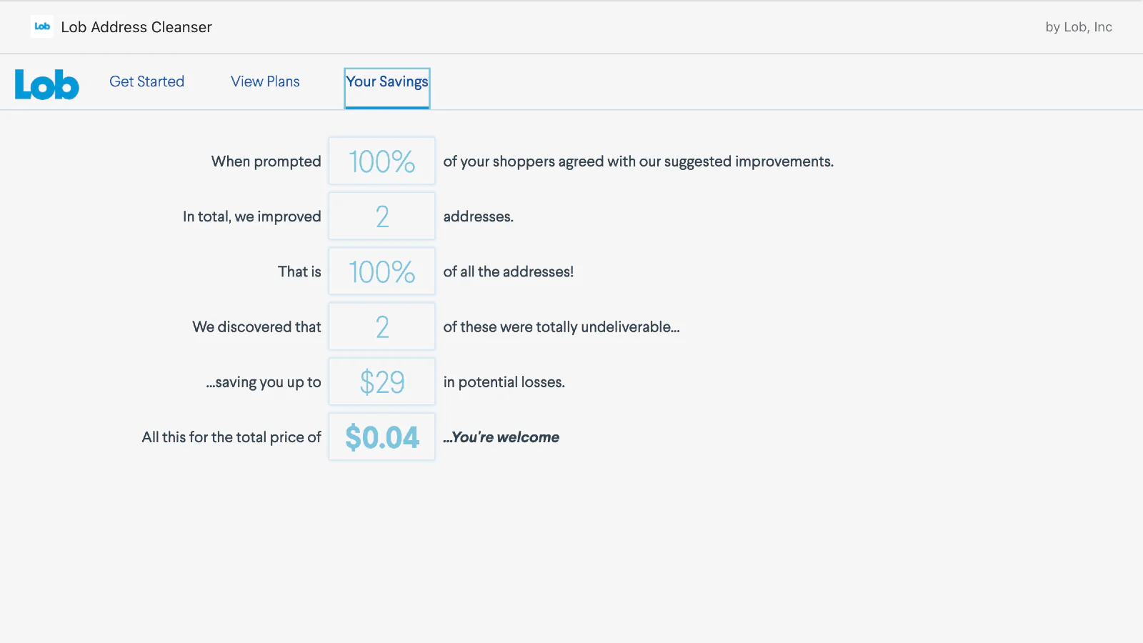 In app activity dashboard