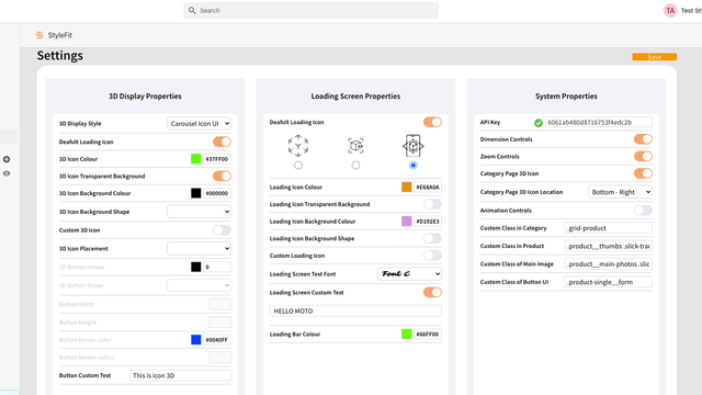 Pantalla de Configuración