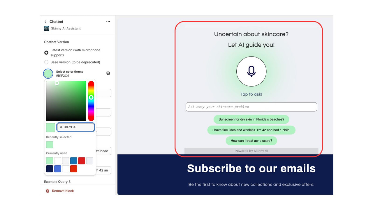 Tilføjelse af sektion ved redigering af online butikstema